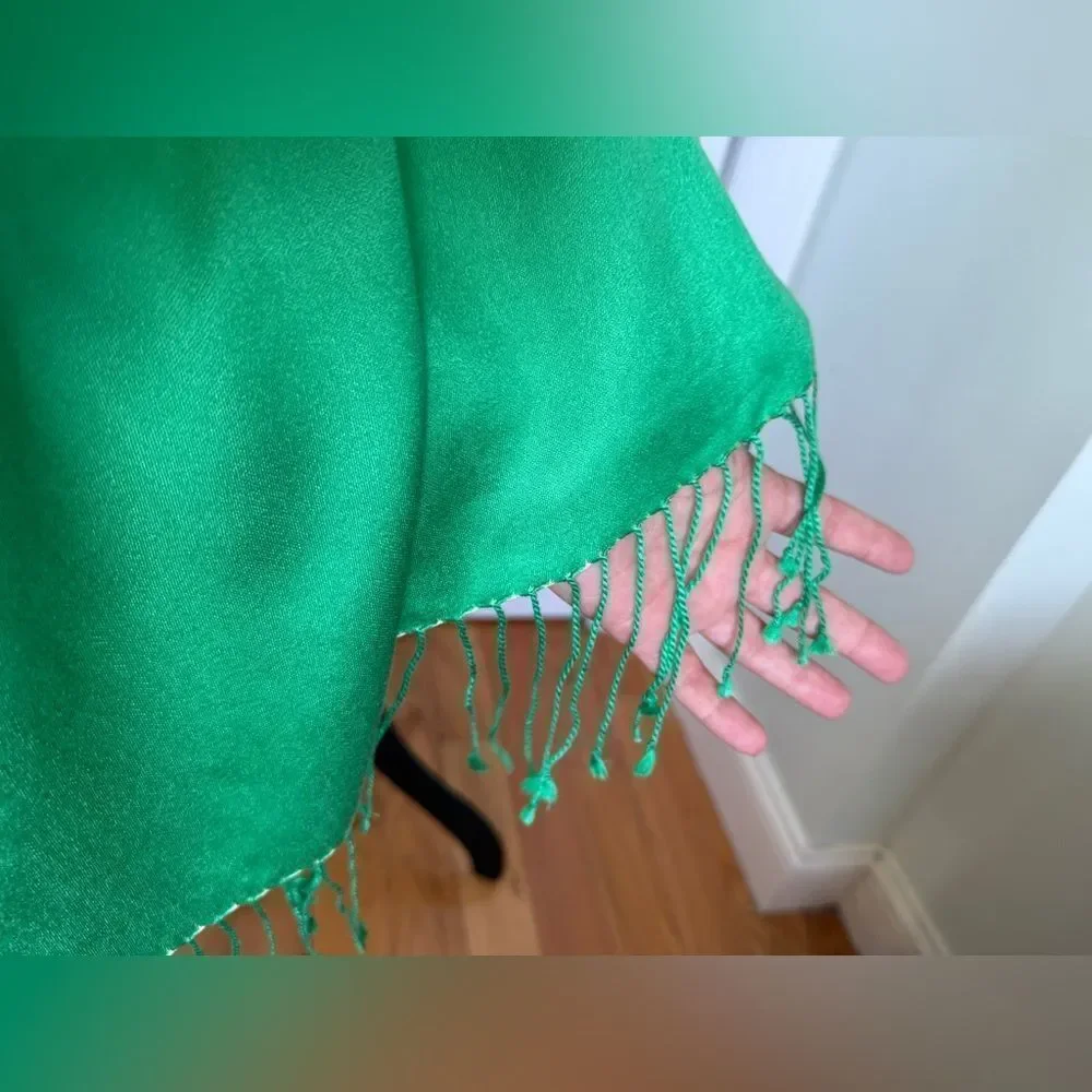 Forest and Emerald Luxury Green Silk Scarf